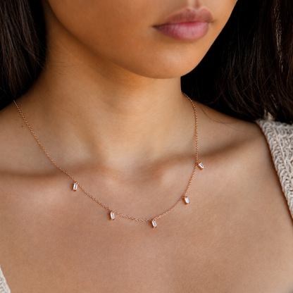 Baguette Station Necklace