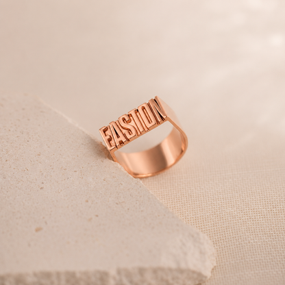 Make a Statement with Our Personalized Bold Name Ring