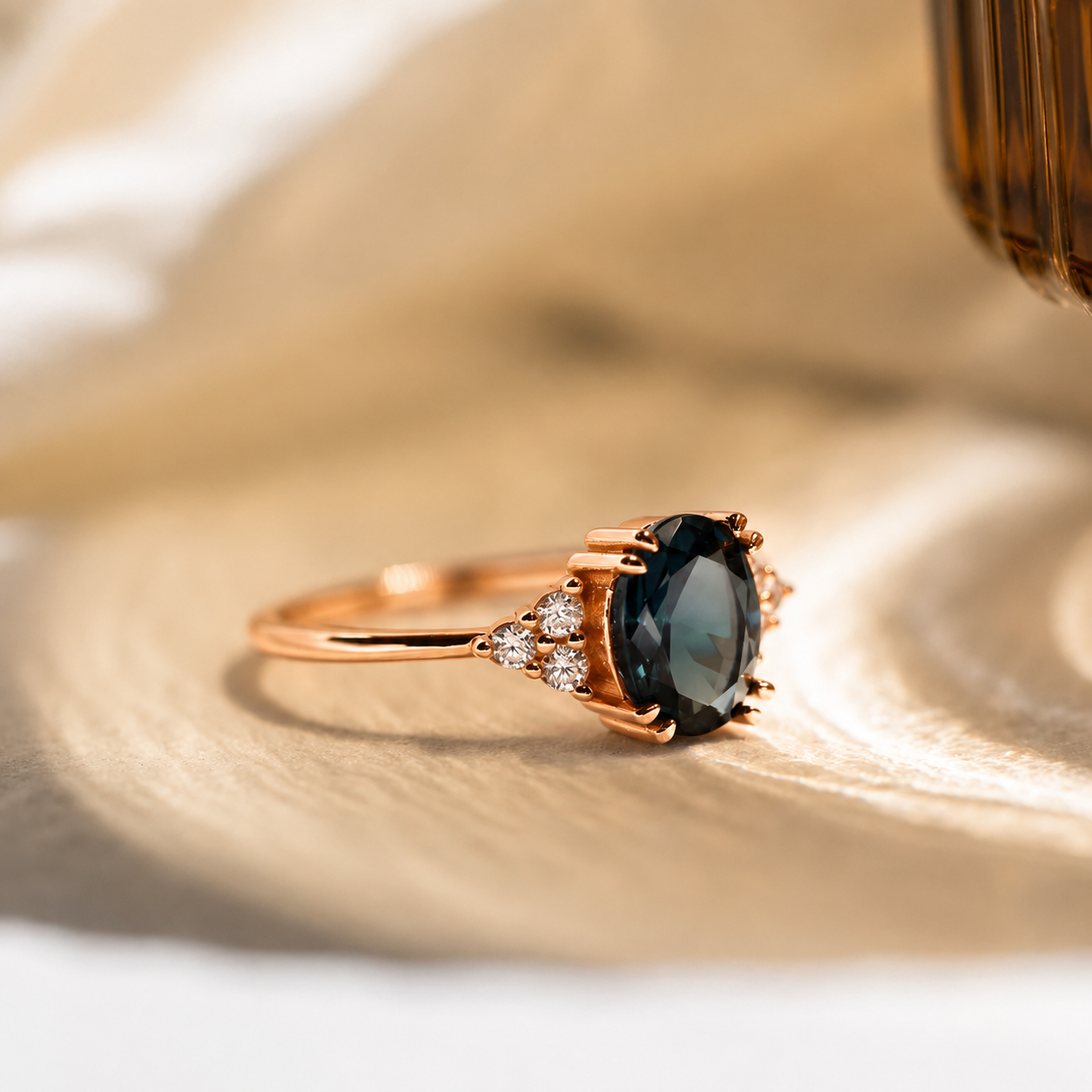 Blue Topaz Diamond Ring