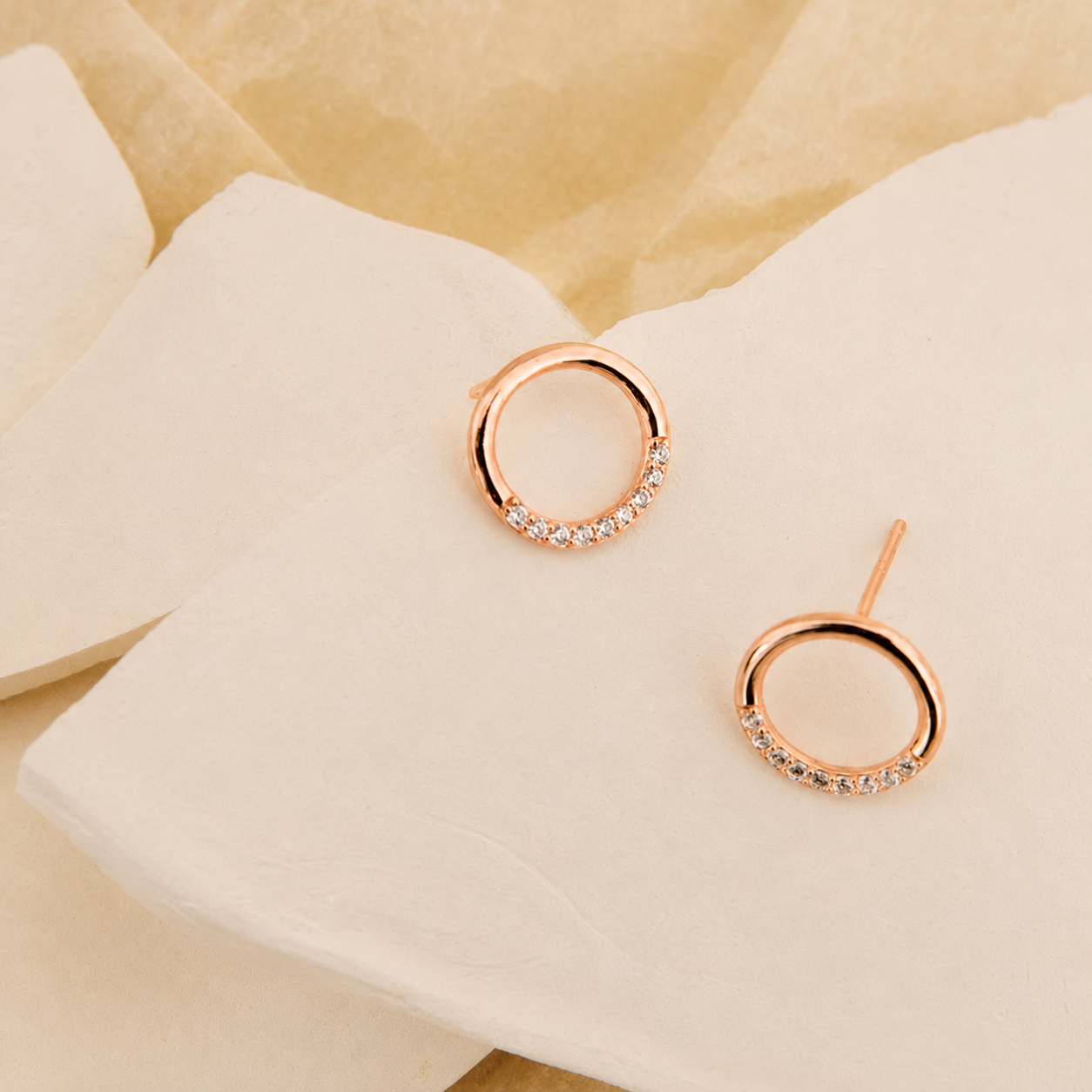 Pave Circle Diamond Studs