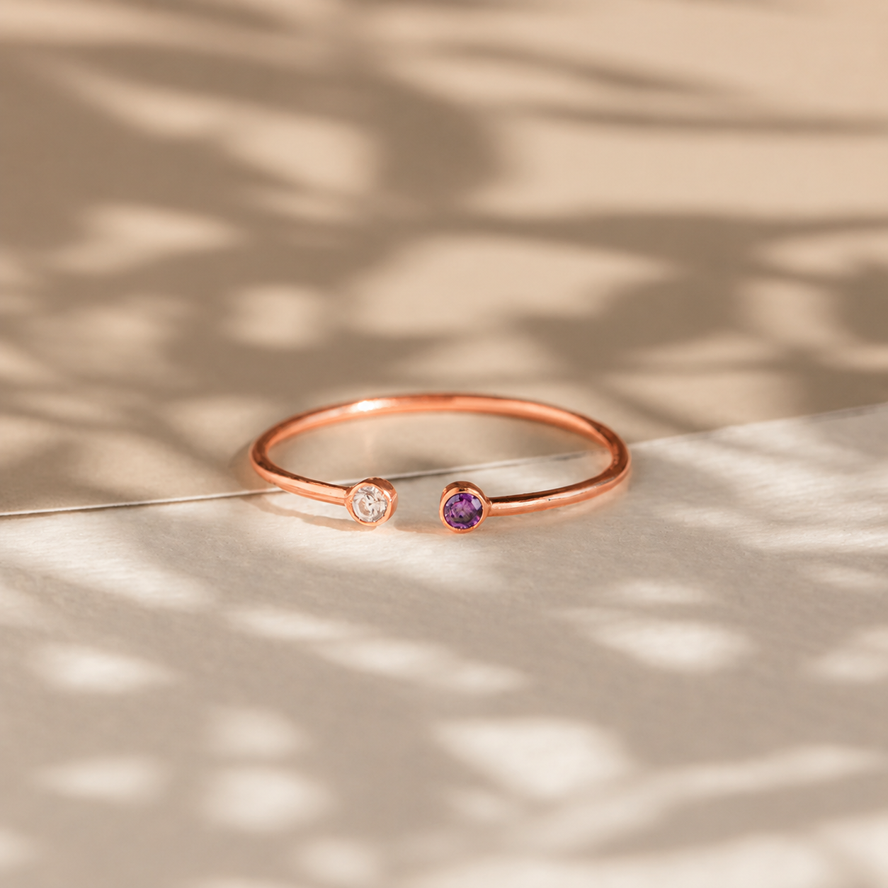 Tiny Dual Birthstone Ring