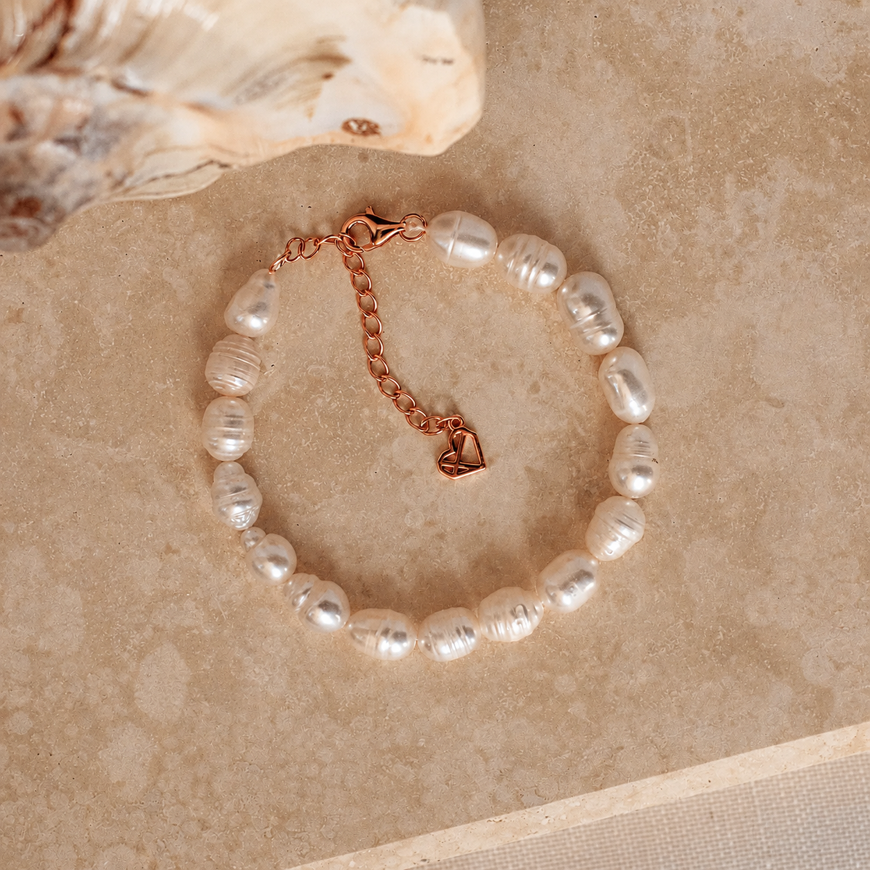 Bold Pearl Bracelet: 18K Gold Sterling Silver with 7-8mm Baroque Pearl