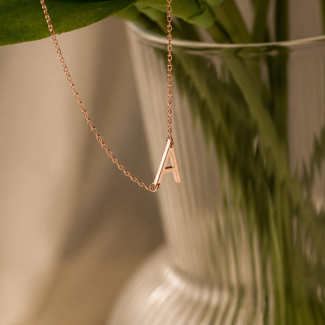 Mini Sideways Initial Necklace