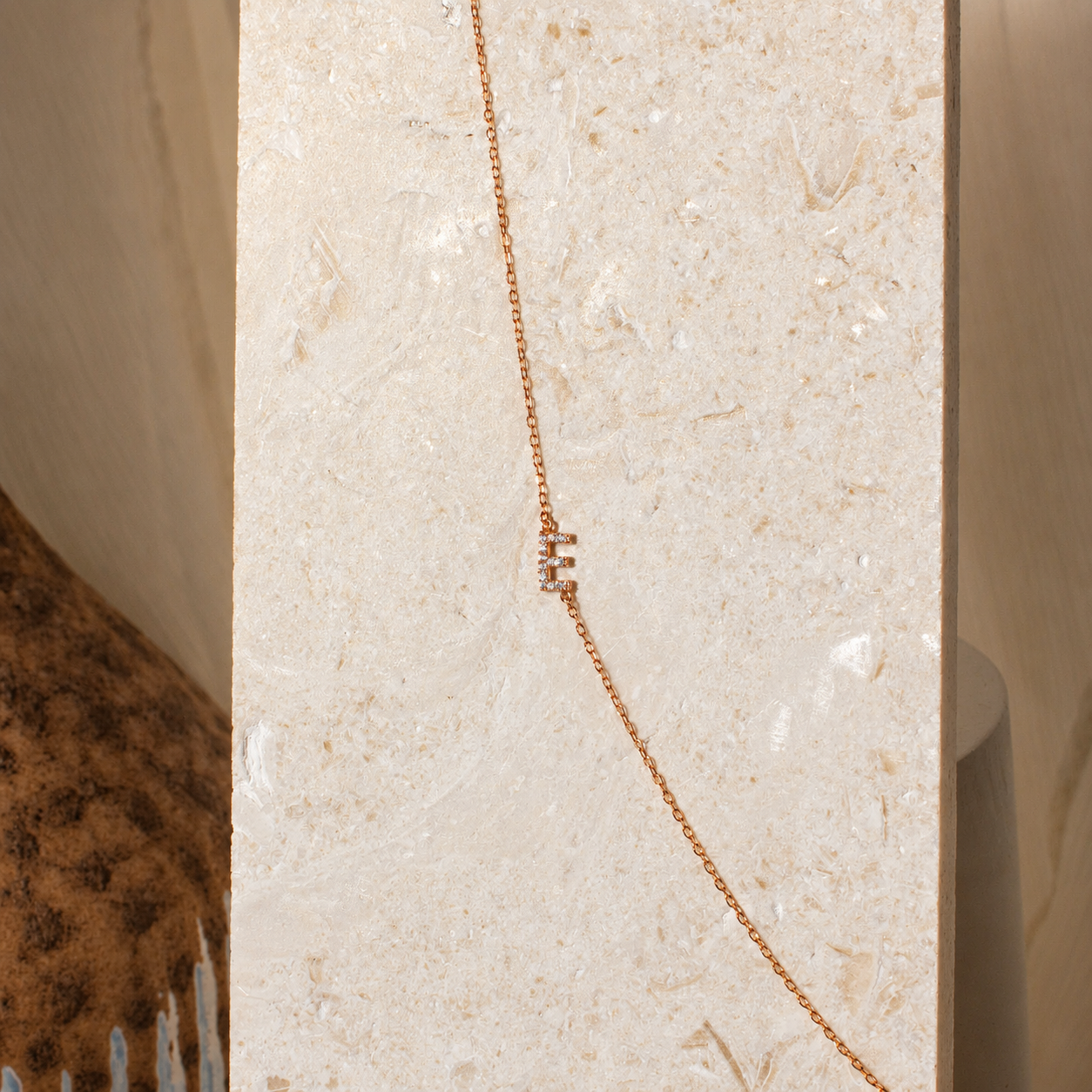 Pave Sideways Initial Necklace