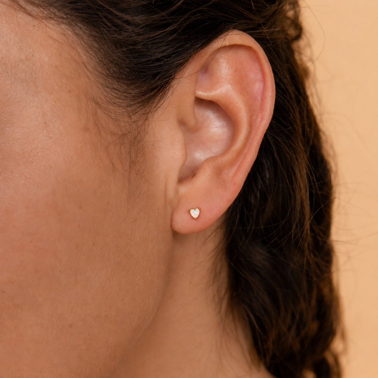Opal Heart Studs