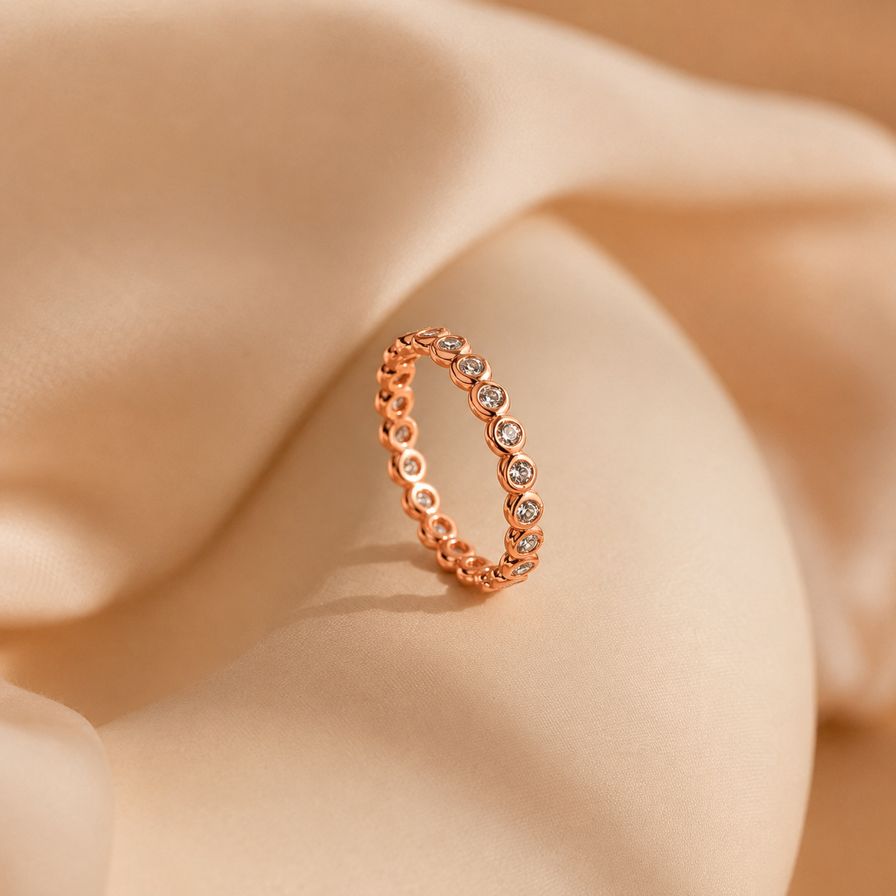 Eternal Love: Diamond Bezel Tennis Ring