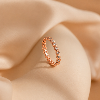 Eternal Love: Diamond Bezel Tennis Ring