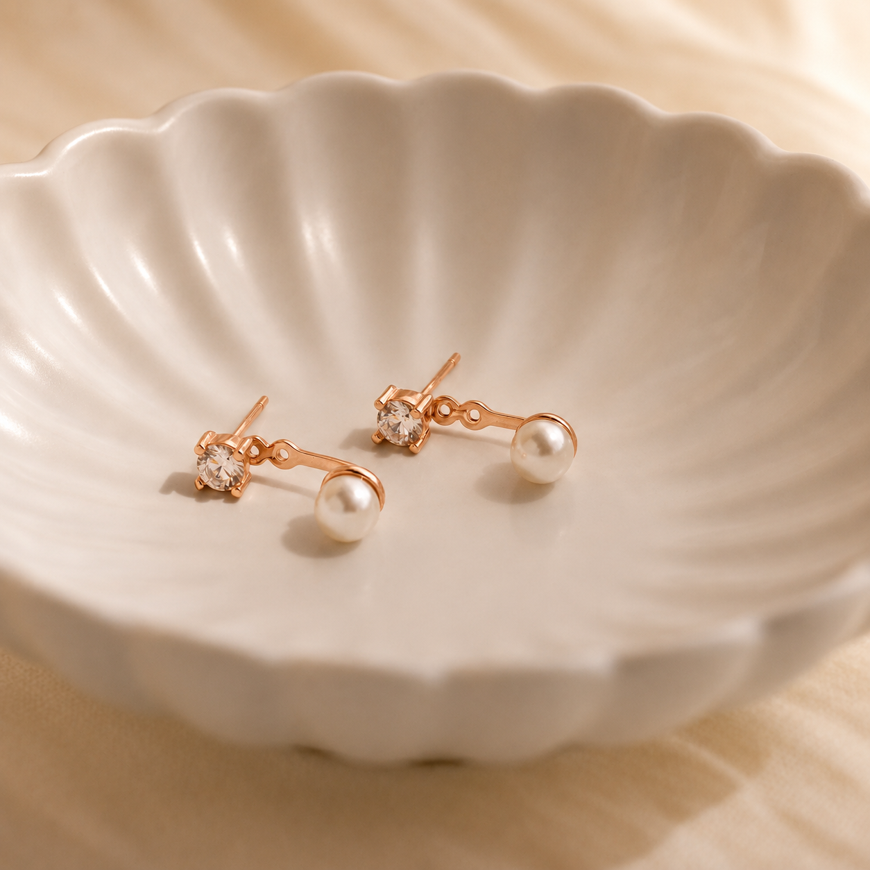 Diamond Pearl Ear Jackets