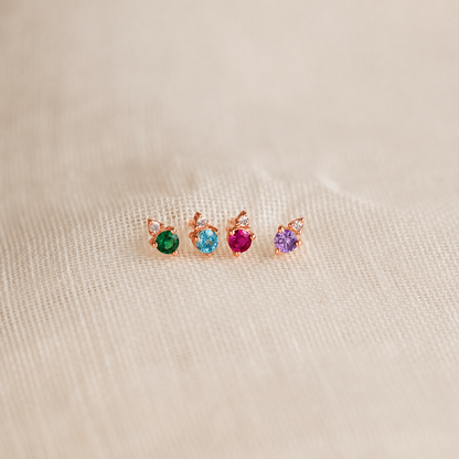 Raindrop Birthstone Studs
