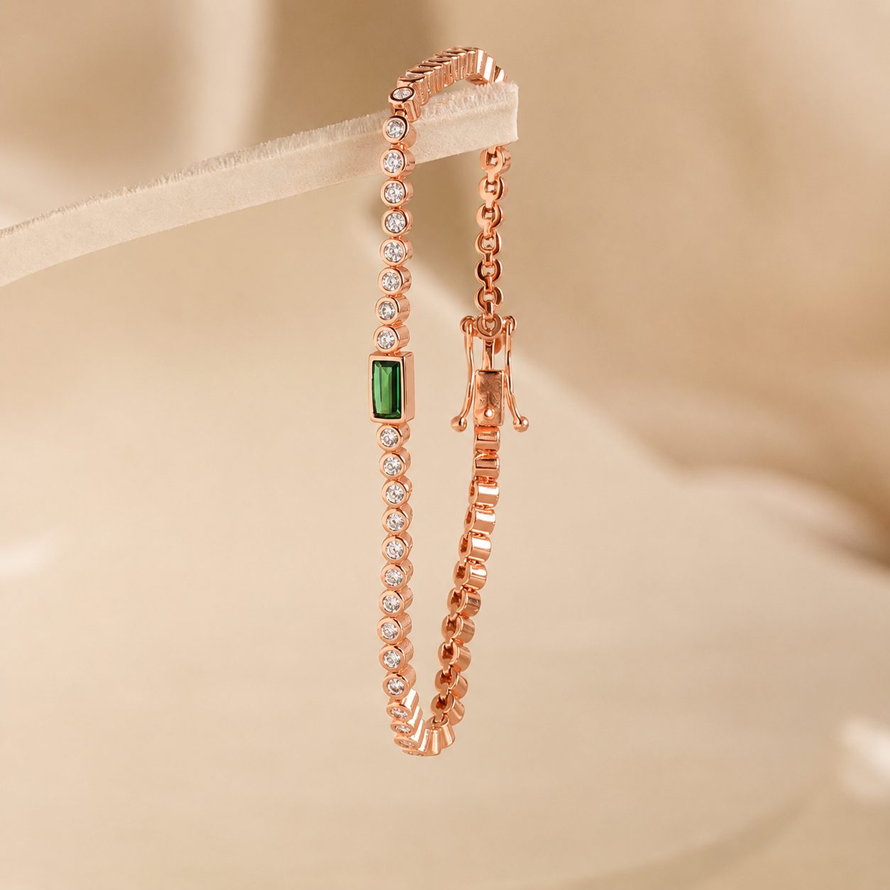 Emerald Baguette Tennis Bracelet