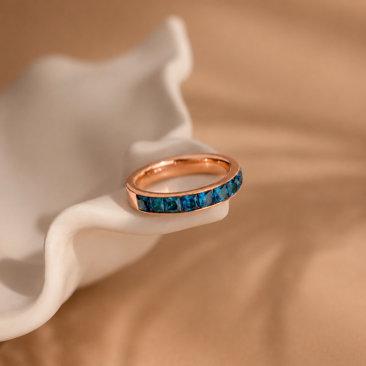 Birthstone Inlay Band Ring