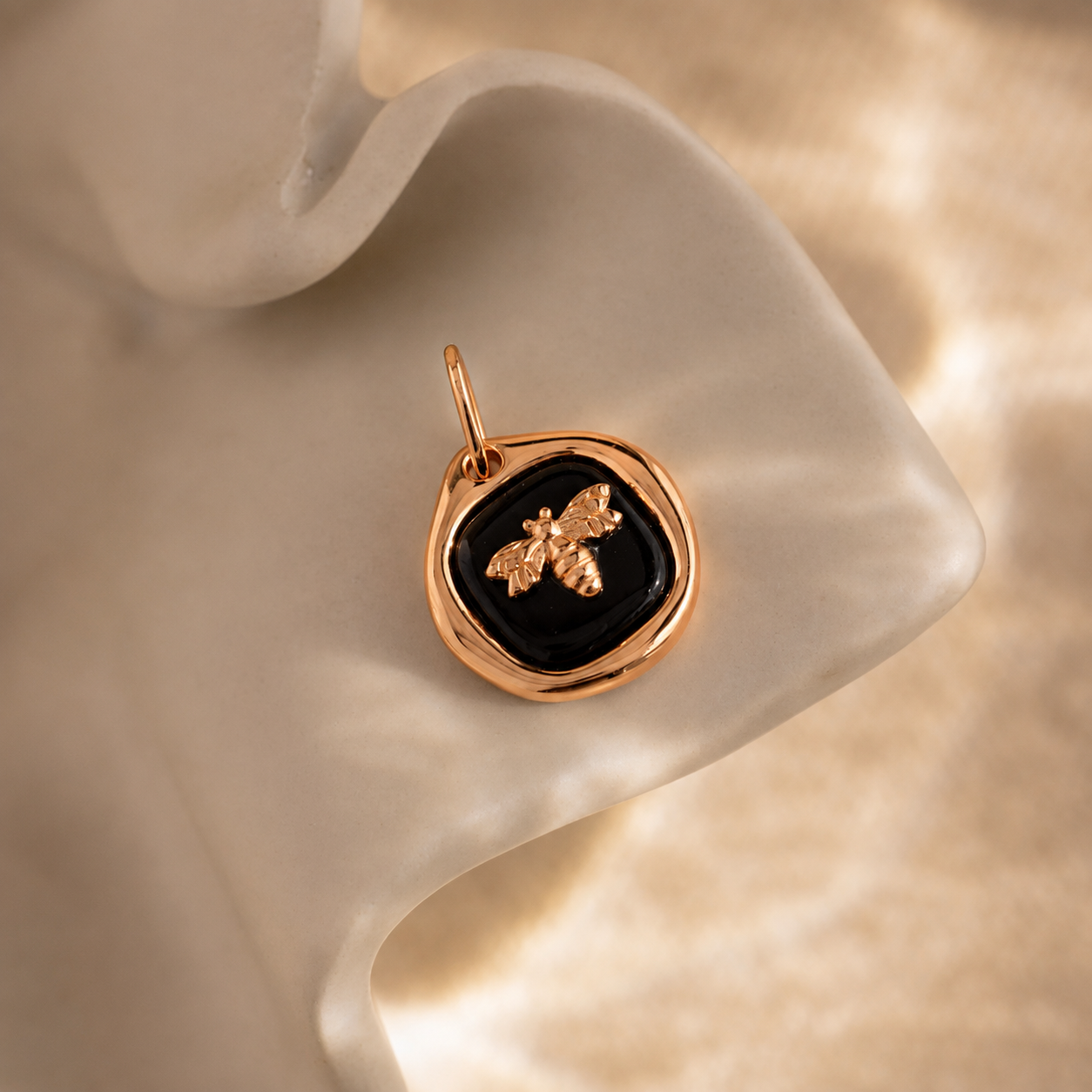 Honeybee Onyx Charm