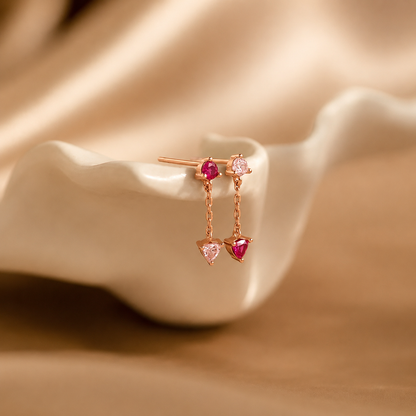 Mixed Pink Drop Earrings
