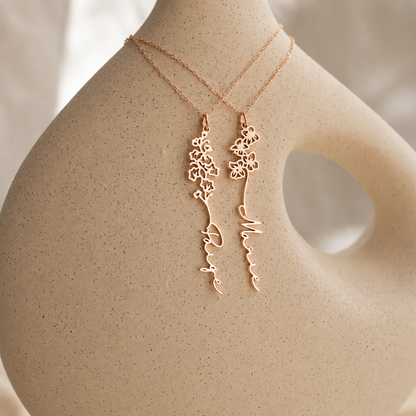 Flower Name Necklace
