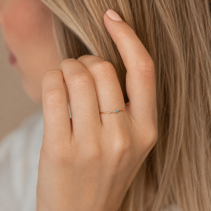 The Thin Mini Birthstone Ring