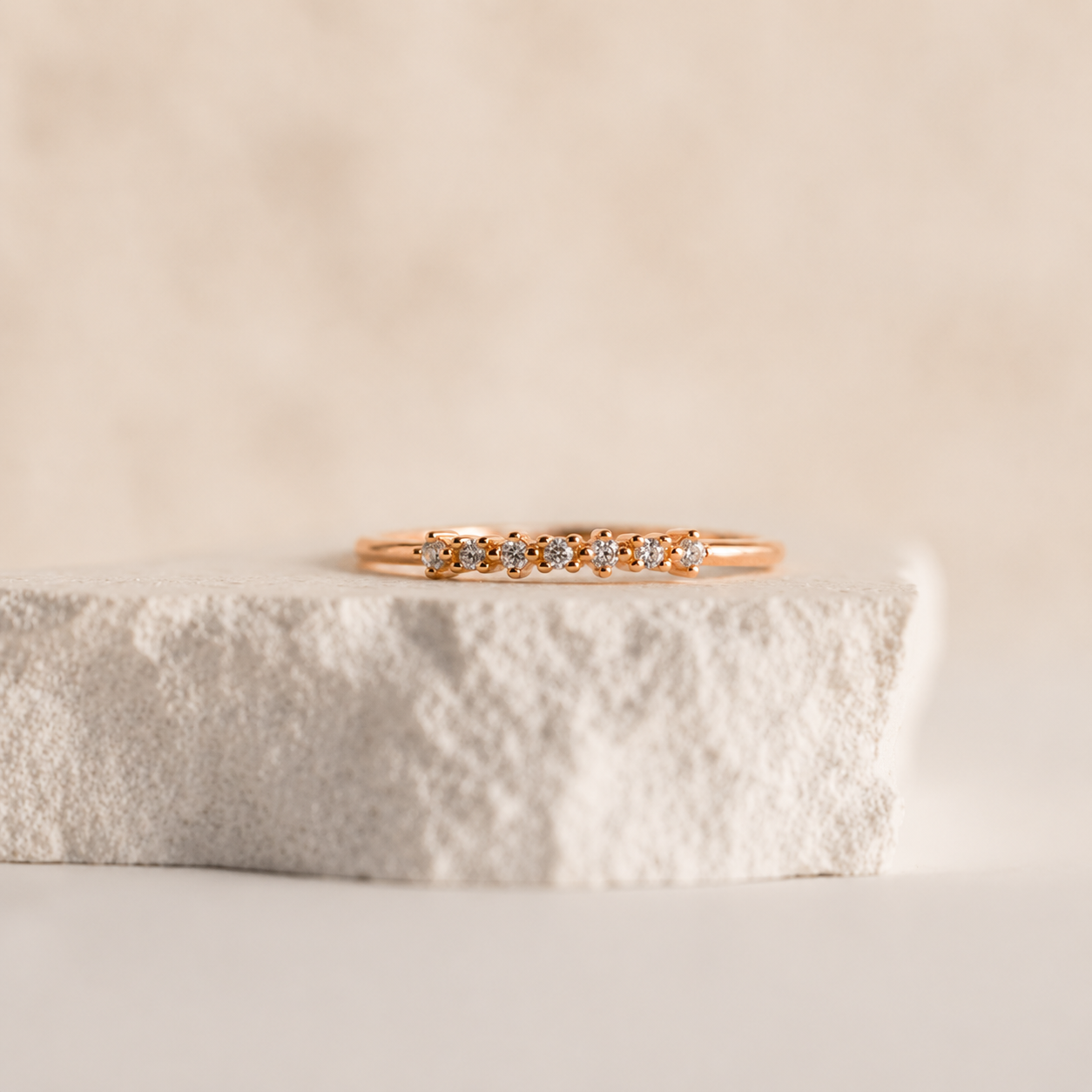 Elegant CZ Diamond Stackable Ring