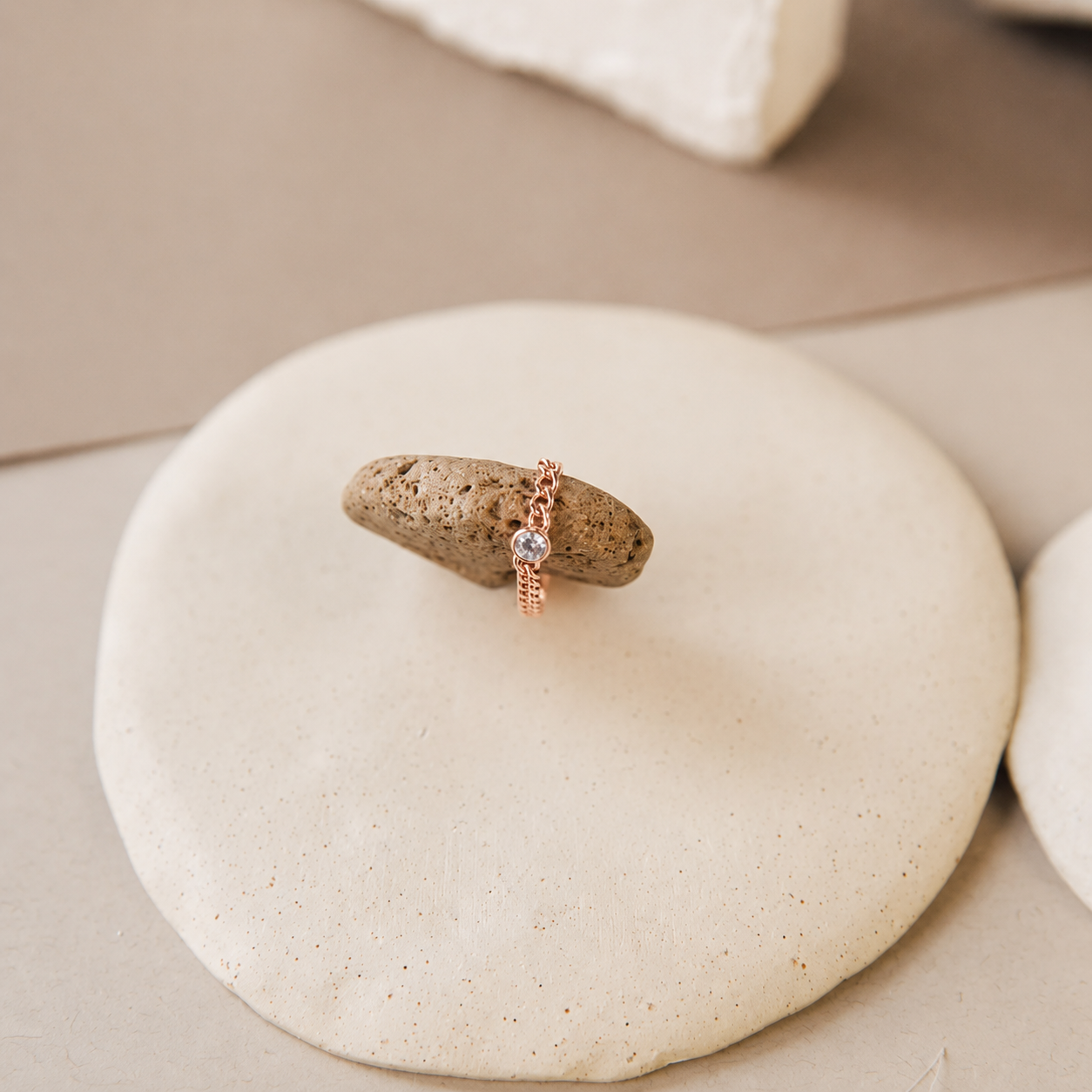 Curb Chain Birthstone Ring