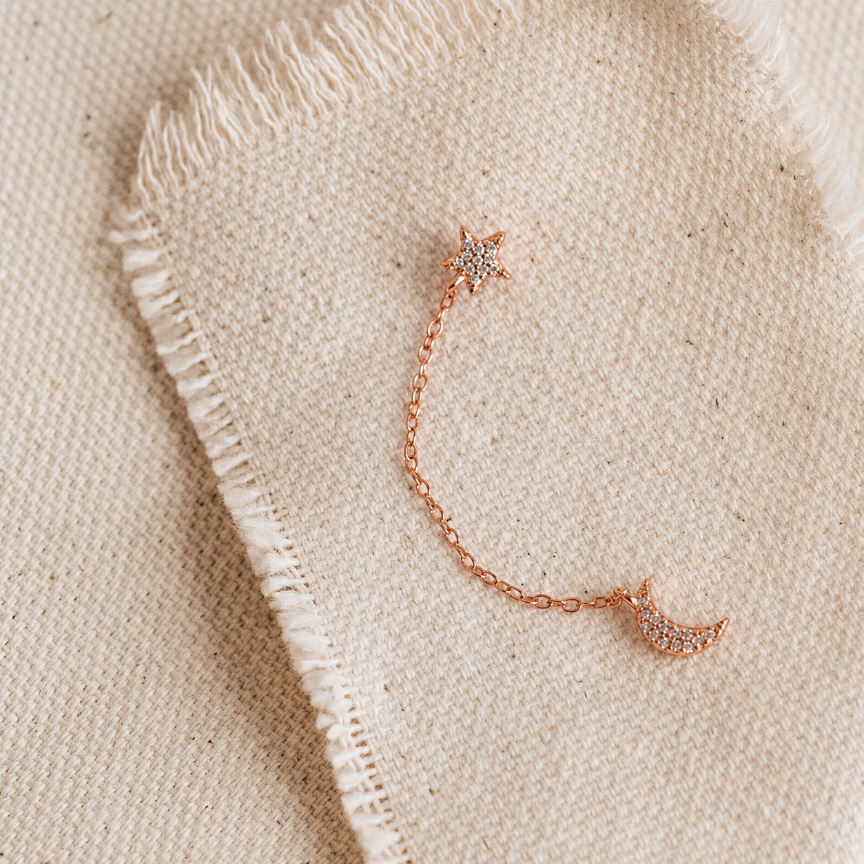 Luna Moon & Star Chain Earrings