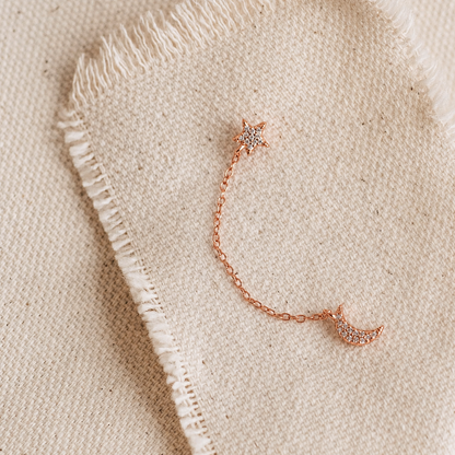 Luna Moon & Star Chain Earrings