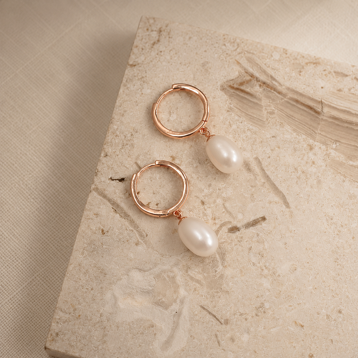 Maggie Pearl Drop Hoops
