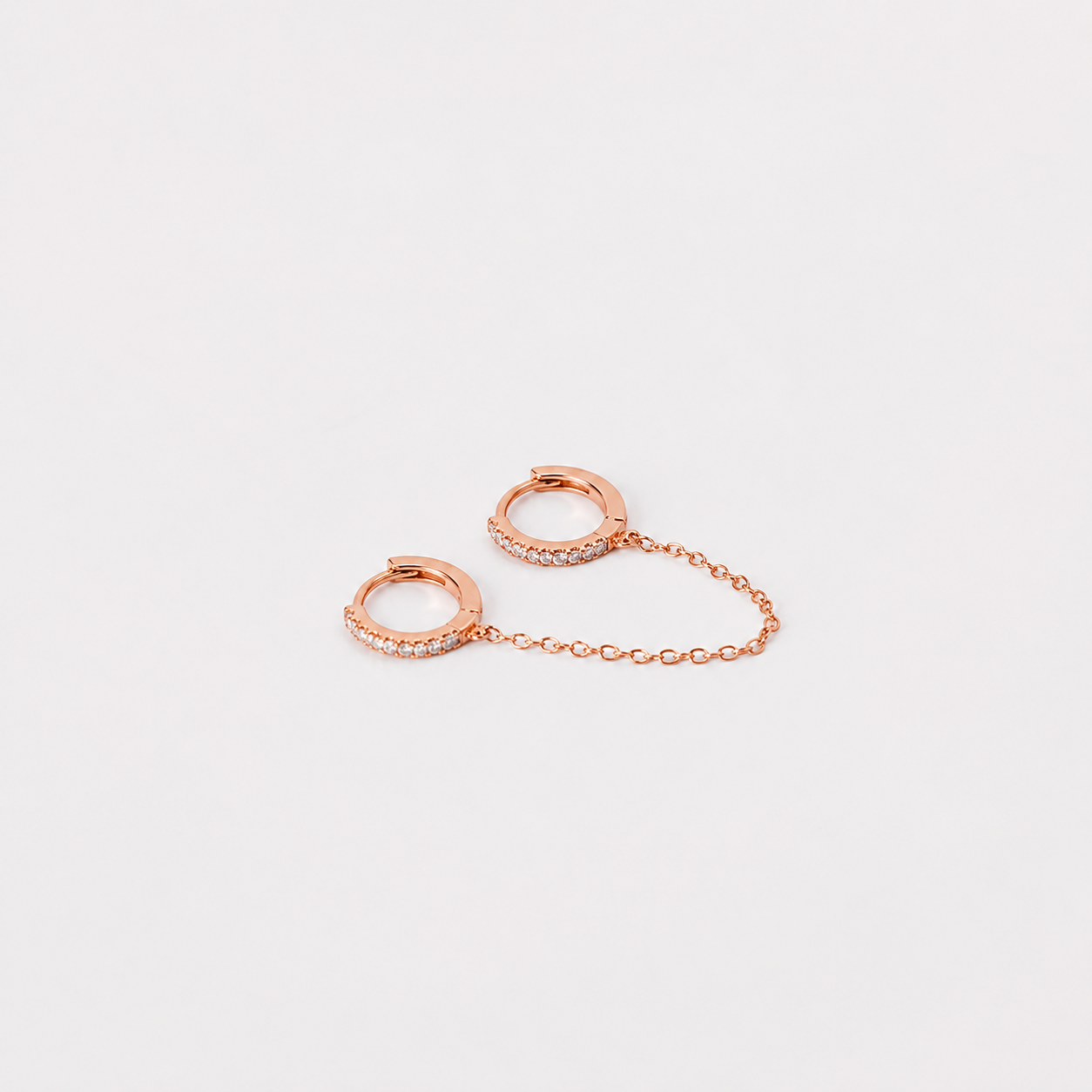 Pave Duo Chain Earrings
