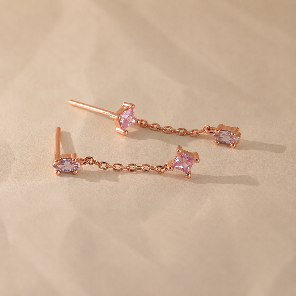 Mixed Crystal Drop Earrings