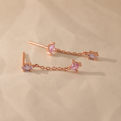 Mixed Crystal Drop Earrings