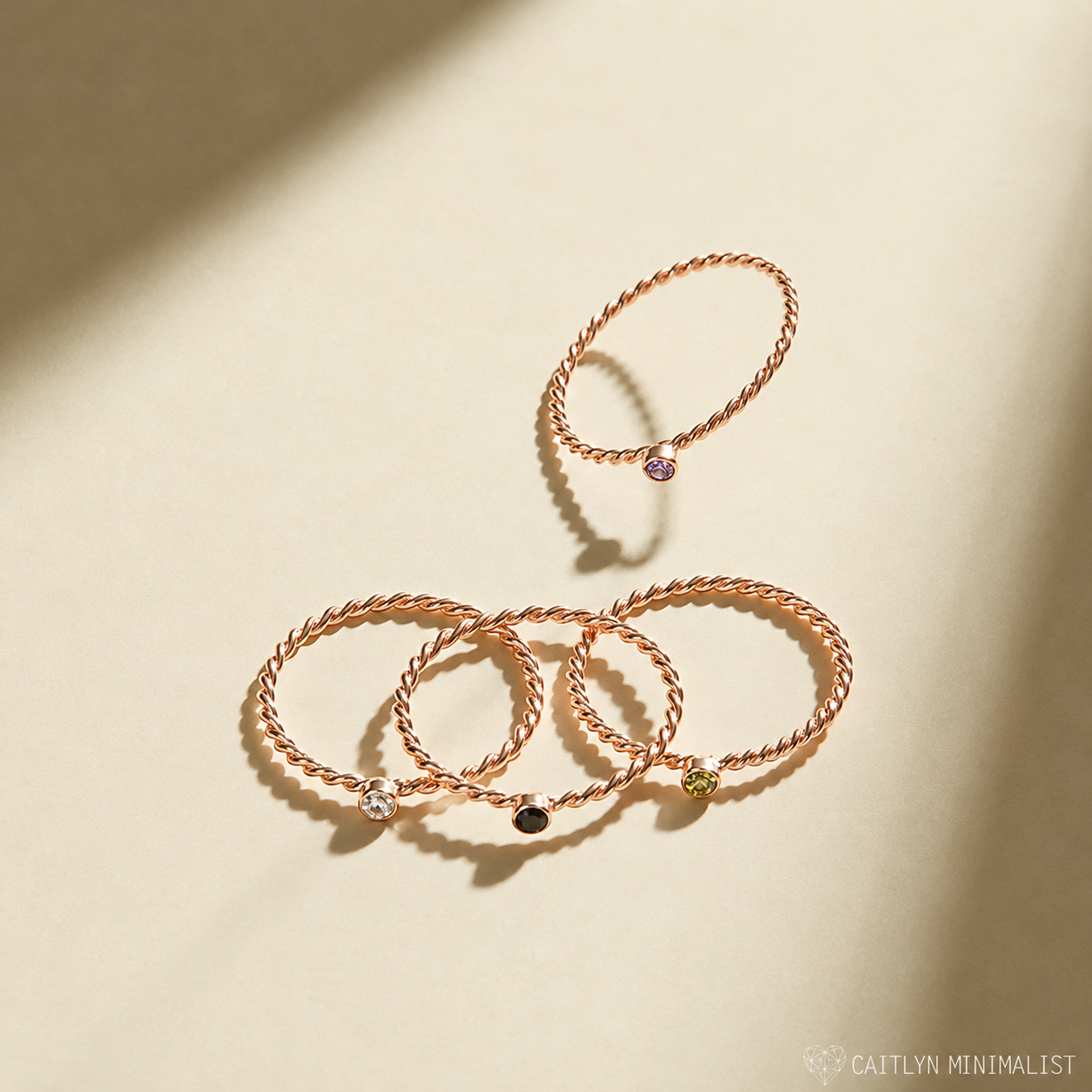 Twisted Birthstone Ring