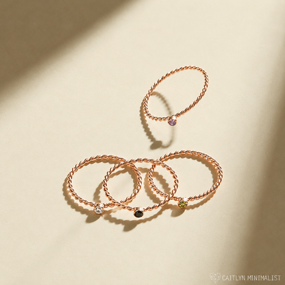 Twisted Birthstone Ring