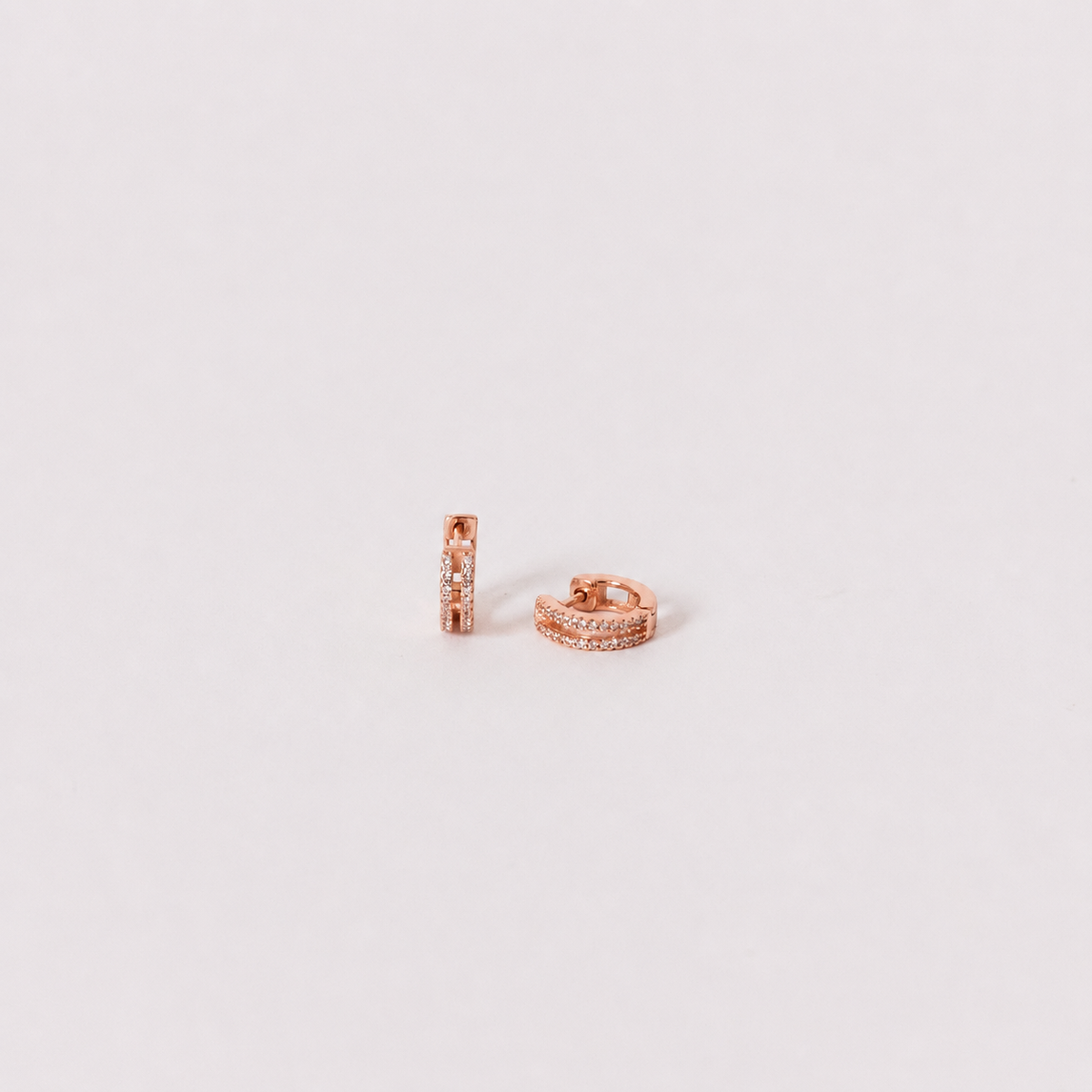 Eternal Sparkle: Ashley Duo Pavé Huggie Earrings
