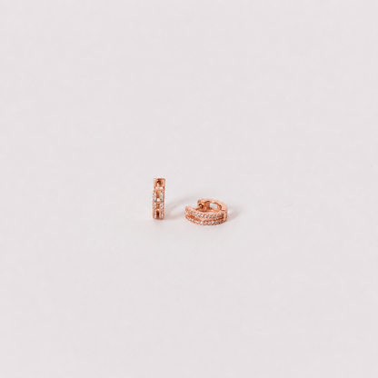 Eternal Sparkle: Ashley Duo Pavé Huggie Earrings