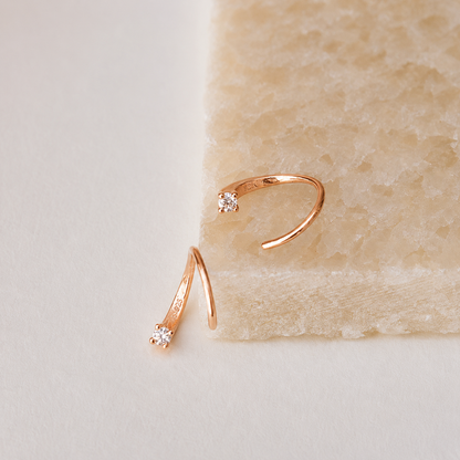 Jady Wire Diamond Hoops