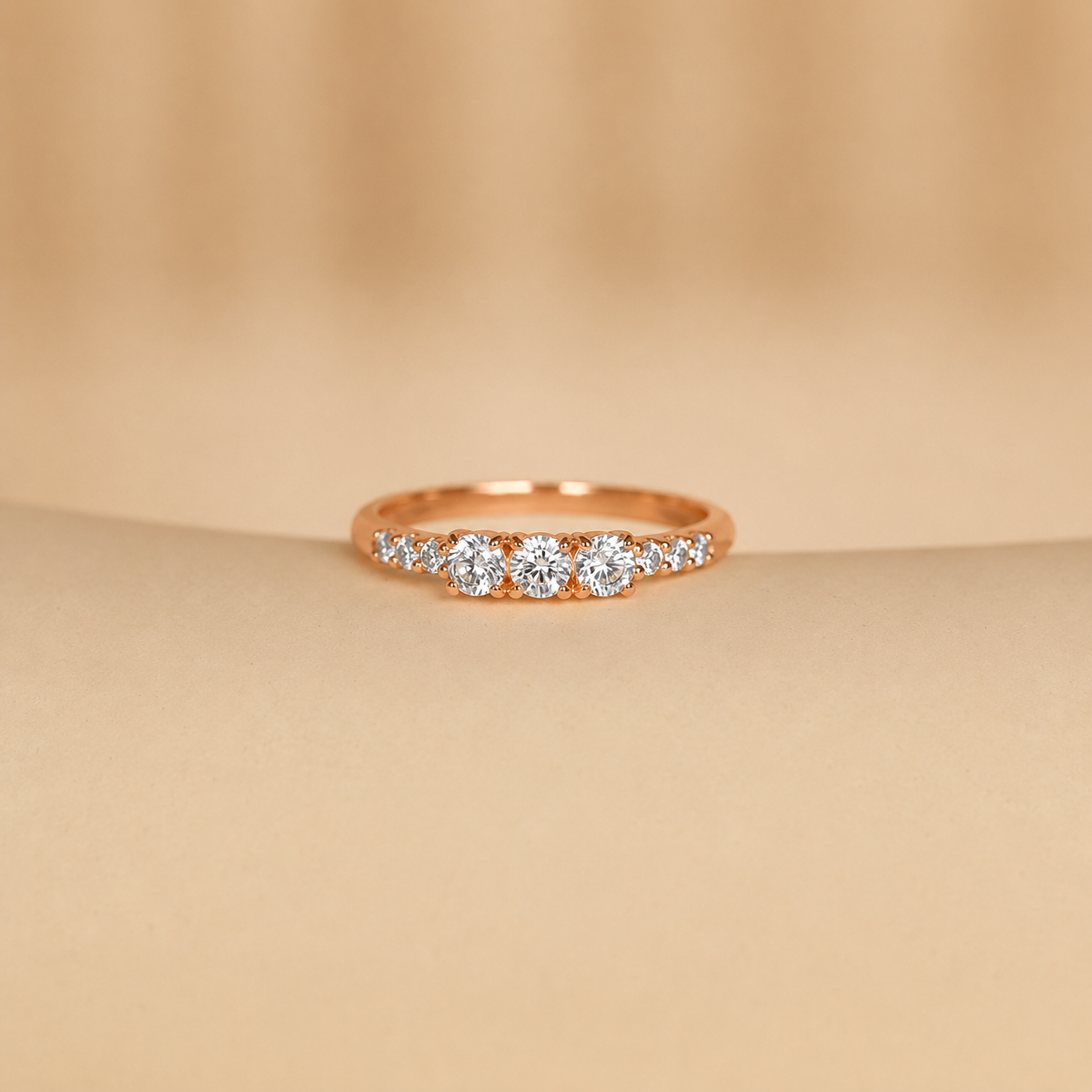 The Pave Triple Birthstone Eternity Ring