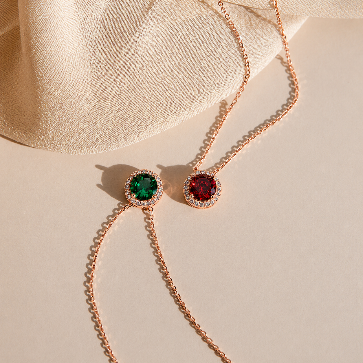 Halo Birthstone Necklace