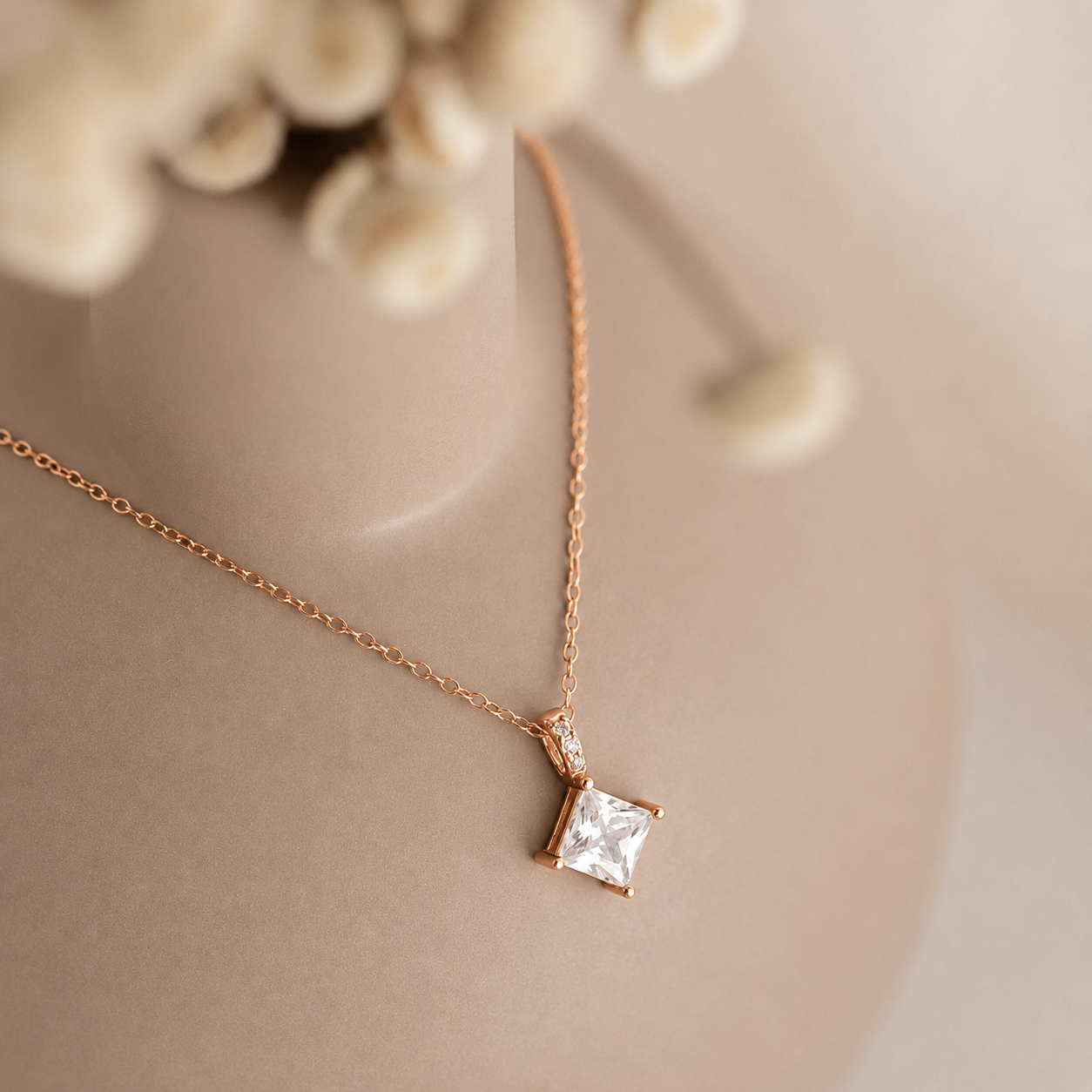 Princess Cut CZ Diamond Pendant