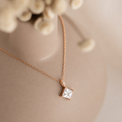 Princess Cut CZ Diamond Pendant