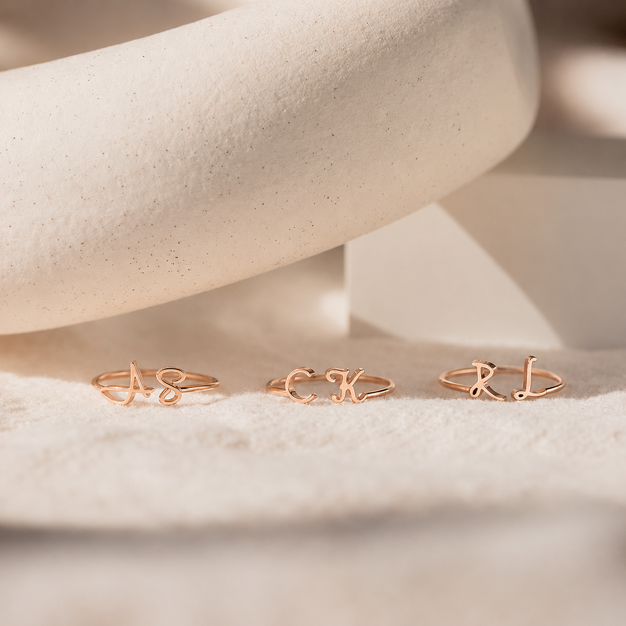 Dainty Duo Initial Ring