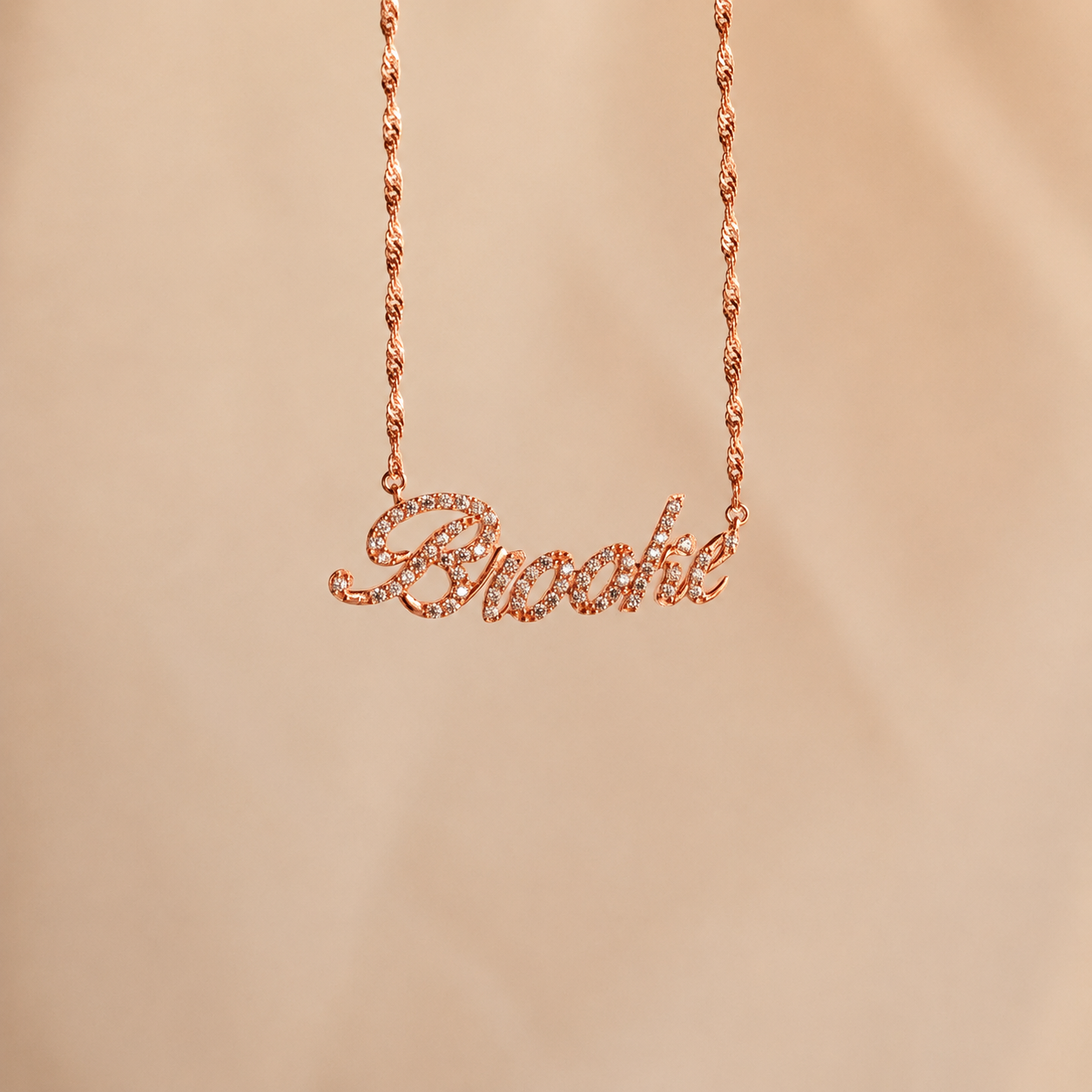 Elegant Pave Name Necklace