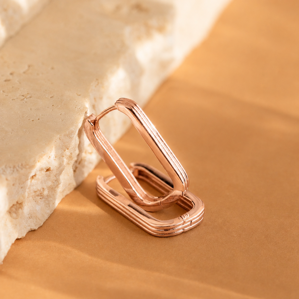 Large Ribbed Link Hoops