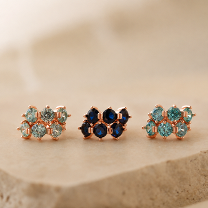 Triple Opal Birthstone Huggies