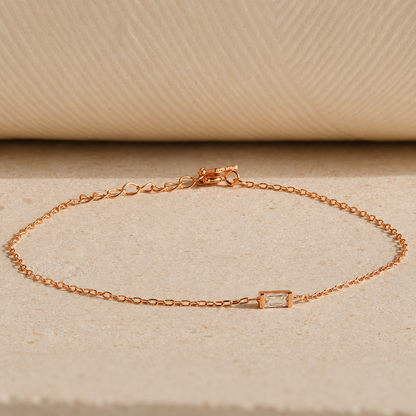 Personalized Baguette Birthstone Bracelet