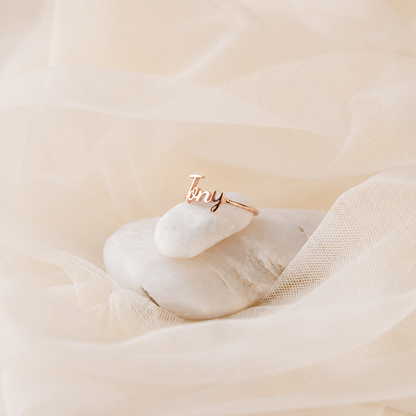 Grace Script Name Ring