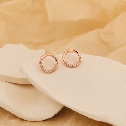 Pave Circle Diamond Studs