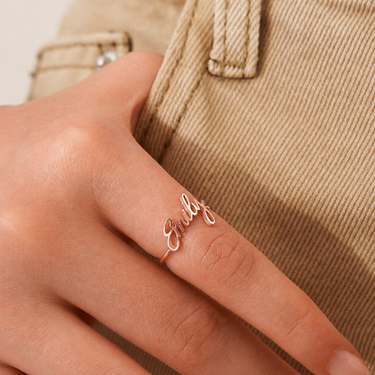 Grace Script Name Ring
