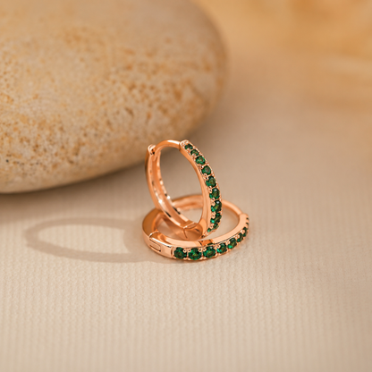 Vera Emerald Birthstone Huggies