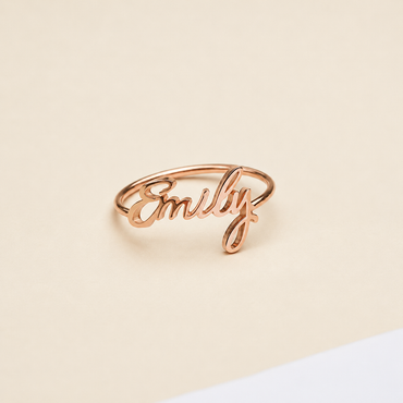 Grace Script Name Ring