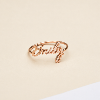 Grace Script Name Ring