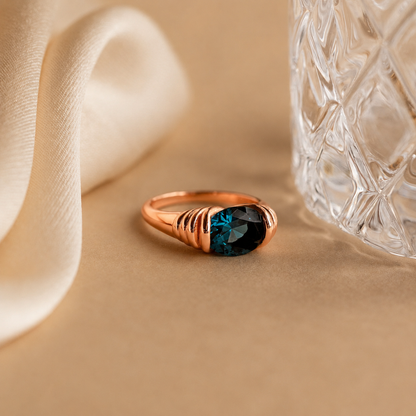 Blue Topaz Signet Ring