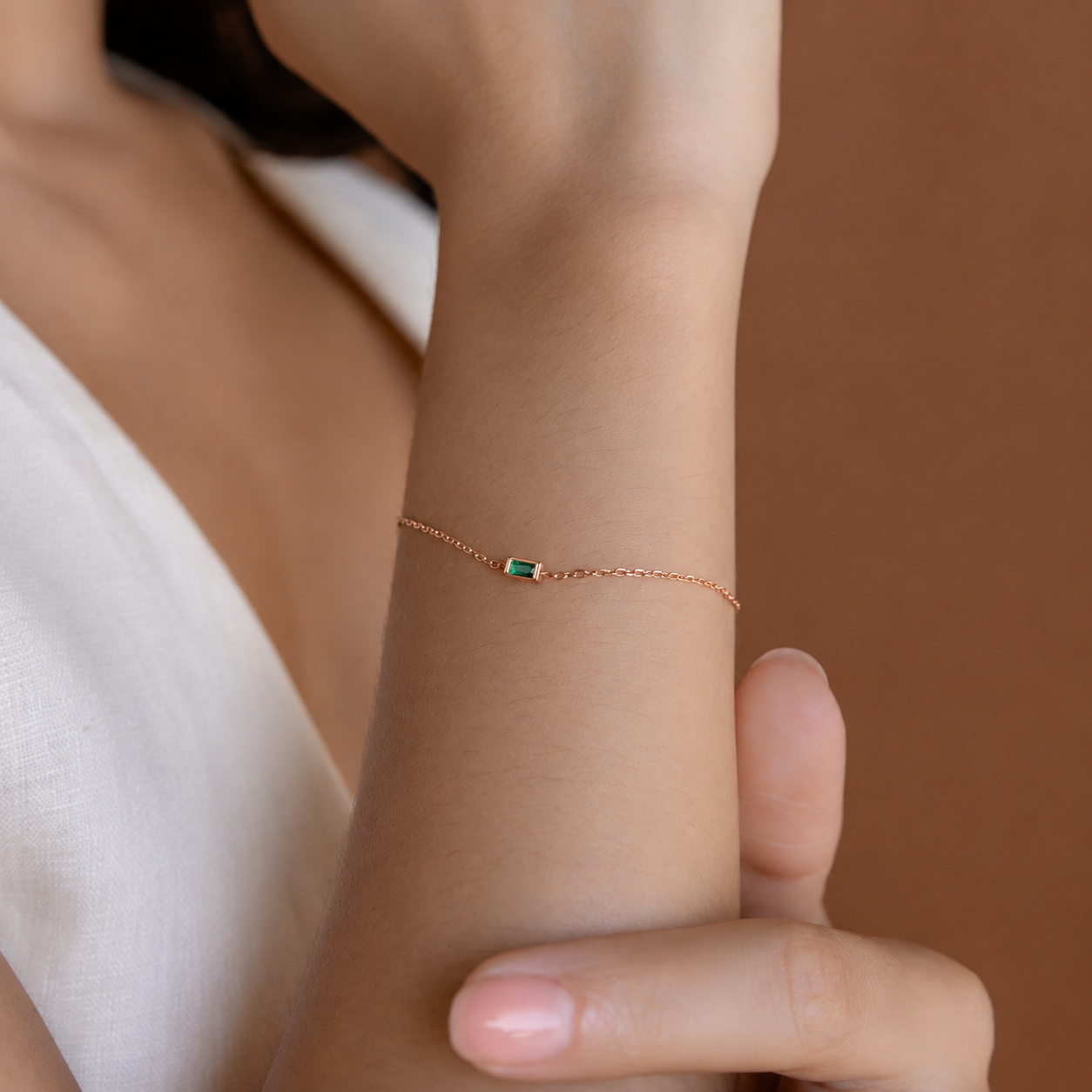 Personalized Baguette Birthstone Bracelet