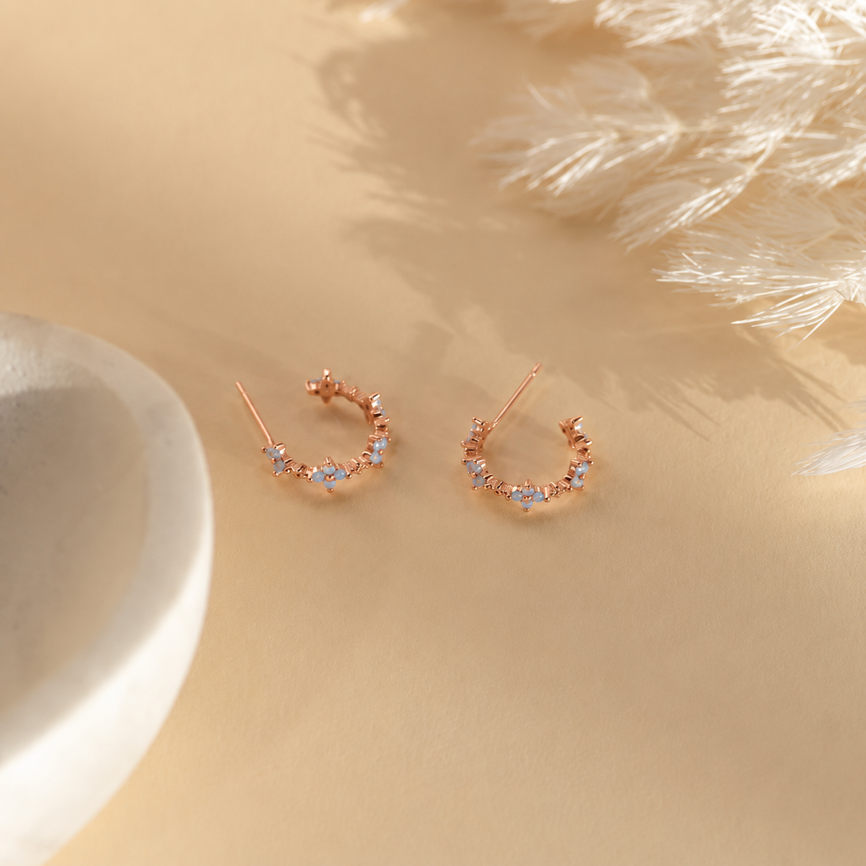 Ivy Flower Hoops